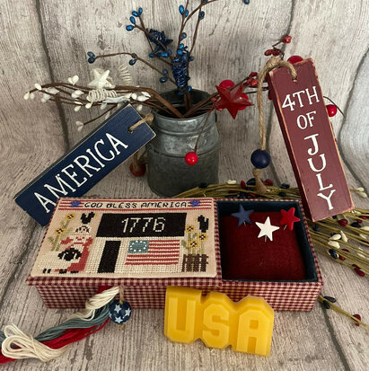 God Bless America sewing box